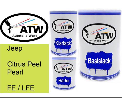 Jeep, Citrus Peel Pearl, FE / LFE: 500ml Lackdose + 500ml Klarlack + 250ml Härter - Set, von ATW Autoteile West.